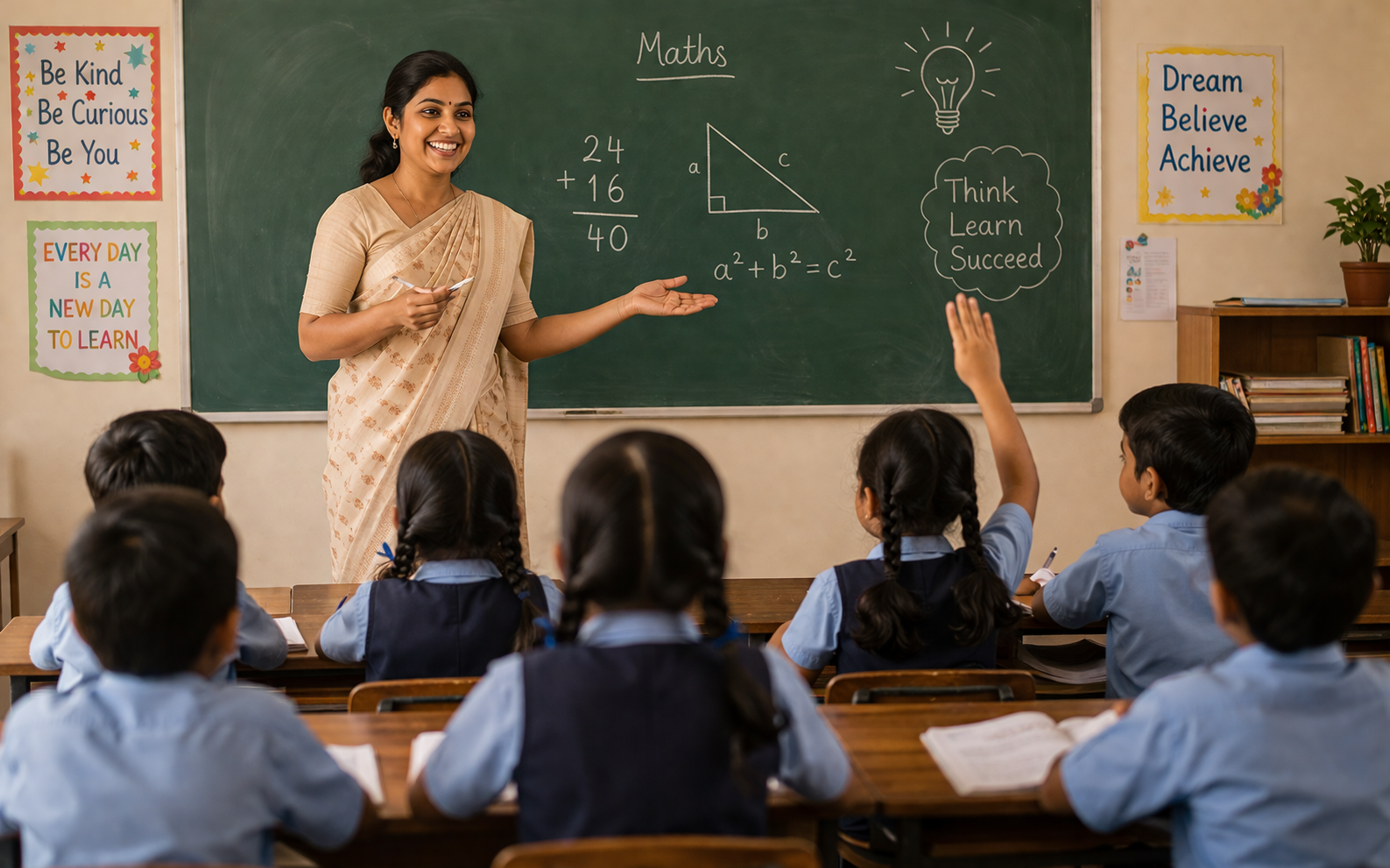 Happy kids learning